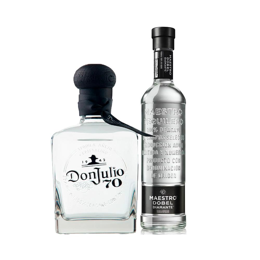 1 Botella Don Julio 70 y 1 Botella Dobel Diamante de 700ml