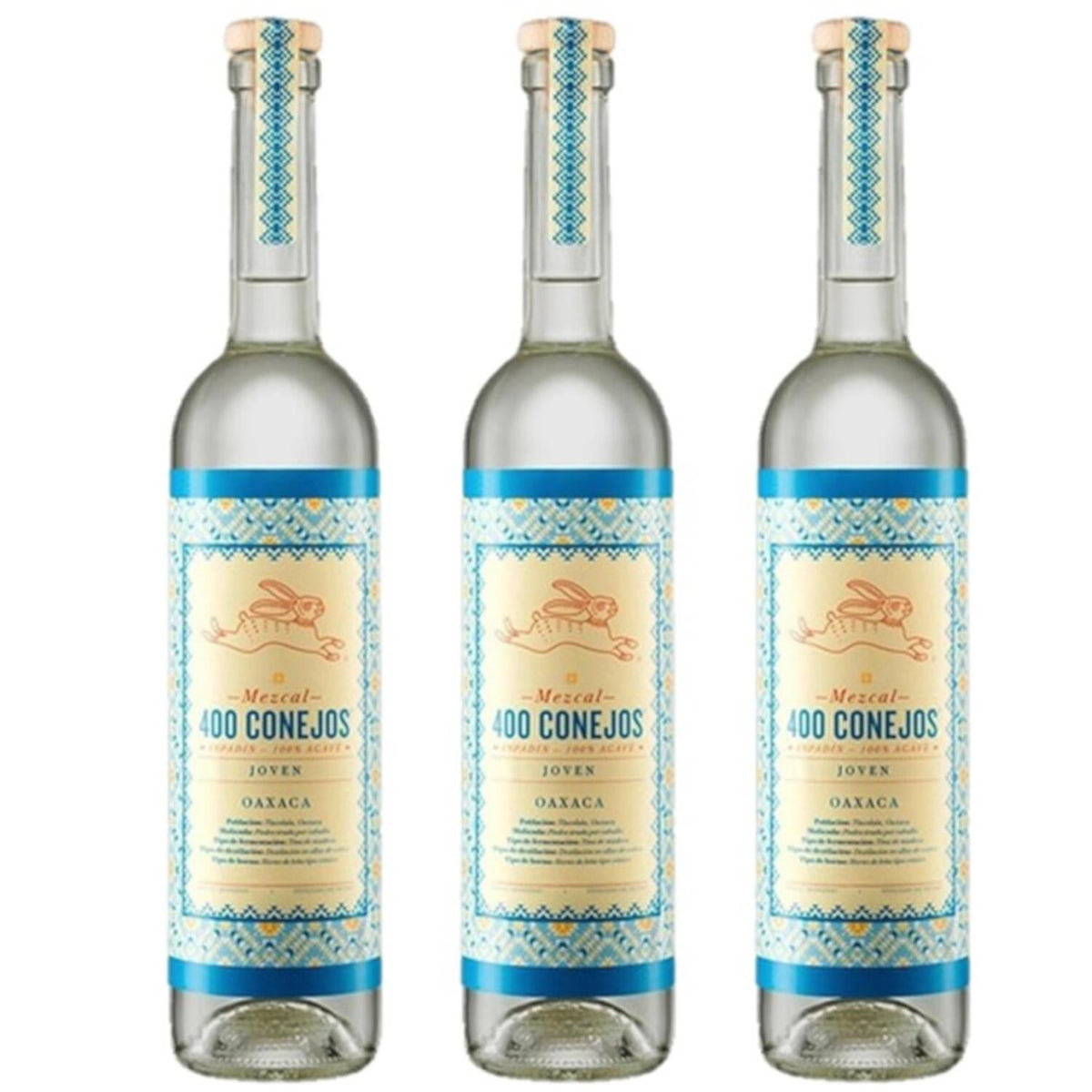 3 Botellas Mezcal 400 Conejos Joven