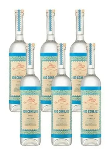 6 Botellas Mezcal 400 Conejos Joven 700ml