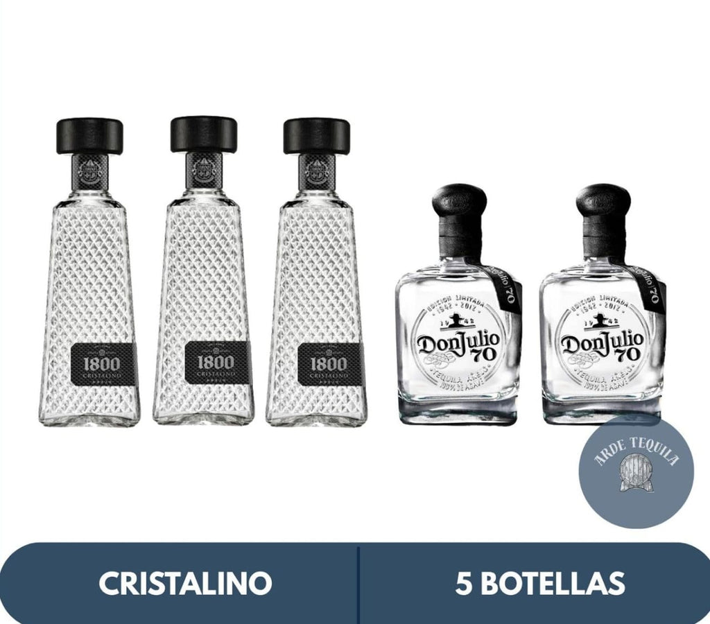2 Don Julio 70 y 3 1800 Cristalino 700ml