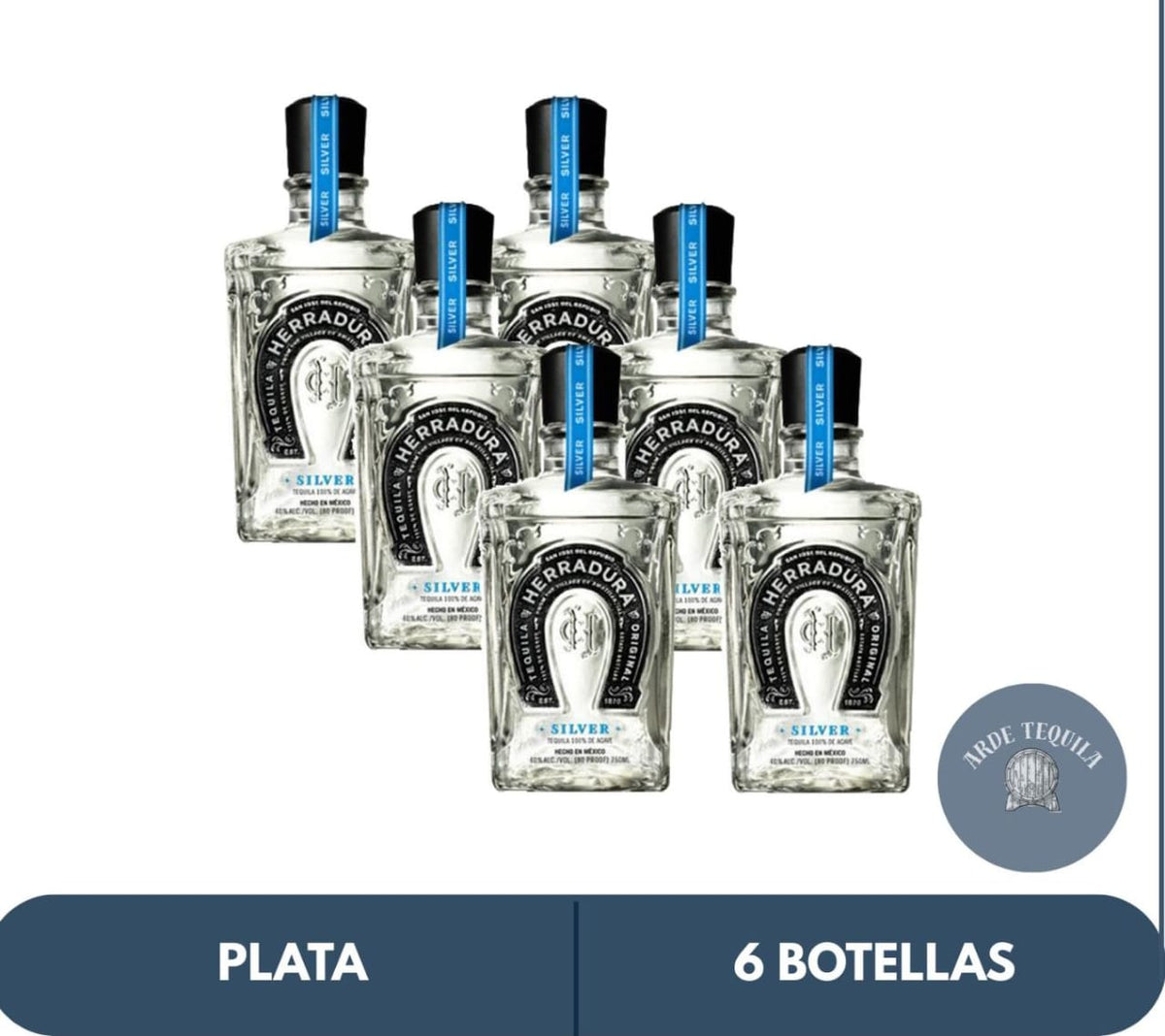 6 Botellas Herradura Plata 700ml