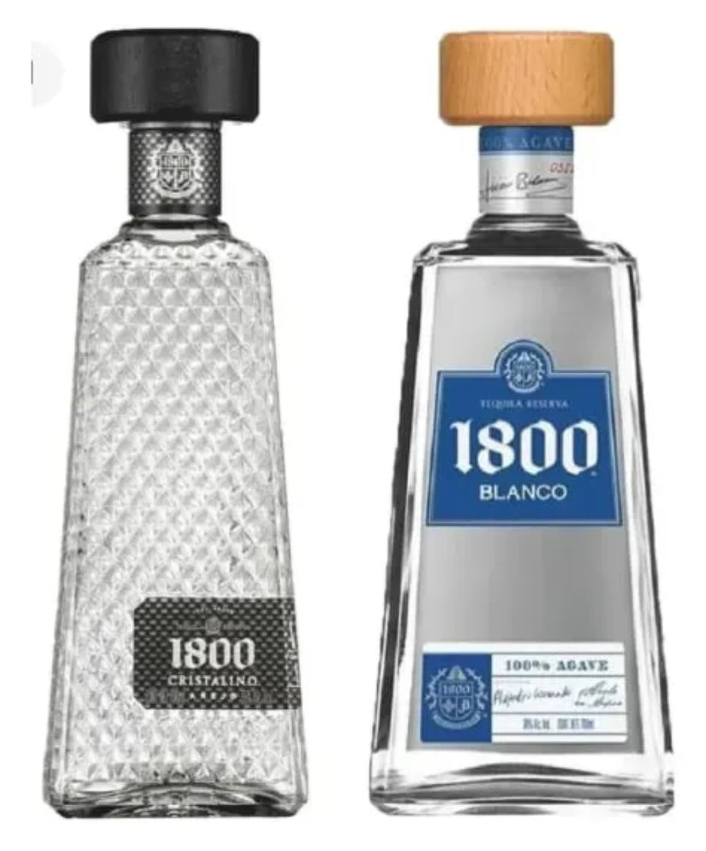 1 Botella 1800 Cristalino y 1 Botella 1800 Blanco 700ml
