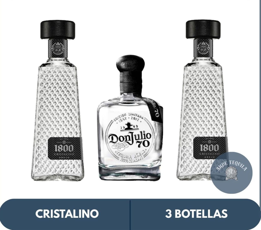 2 1800 Cristalino y 1 Don Julio 70 700ml