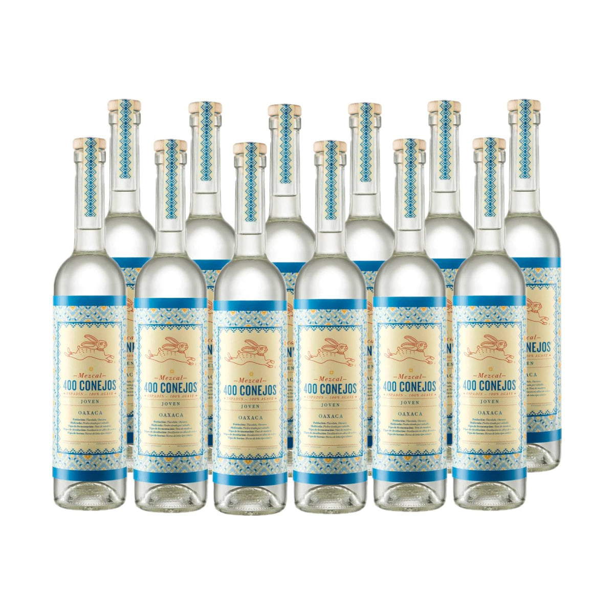 12 Botellas Mezcal 400 Conejos Joven 700ml