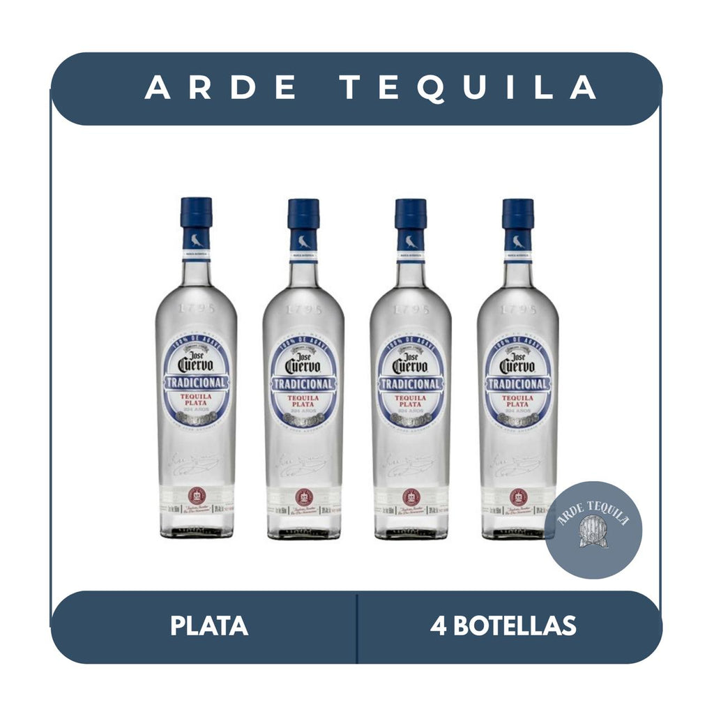 4 Botellas Tradicional Plata 695ml