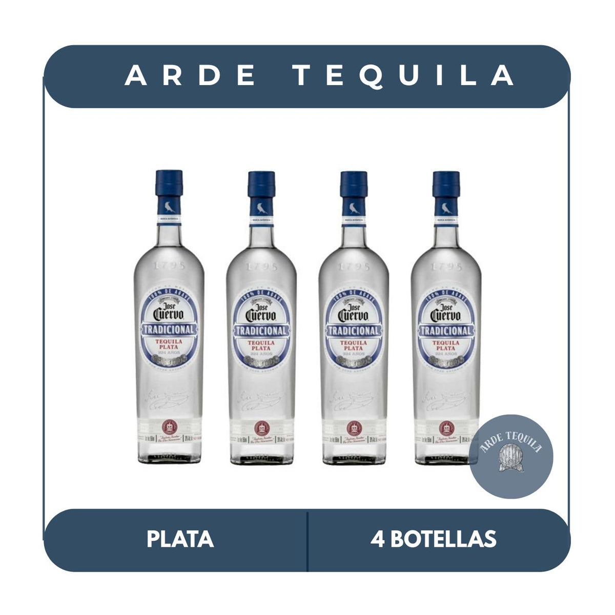 4 Botellas Tradicional Plata 695ml