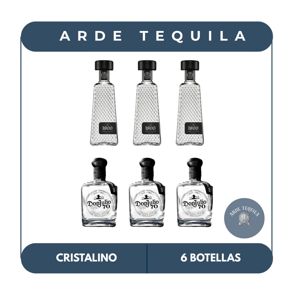 3 Botellas 1800 Cristalino y 3 Botellas Don Julio 70 700ml