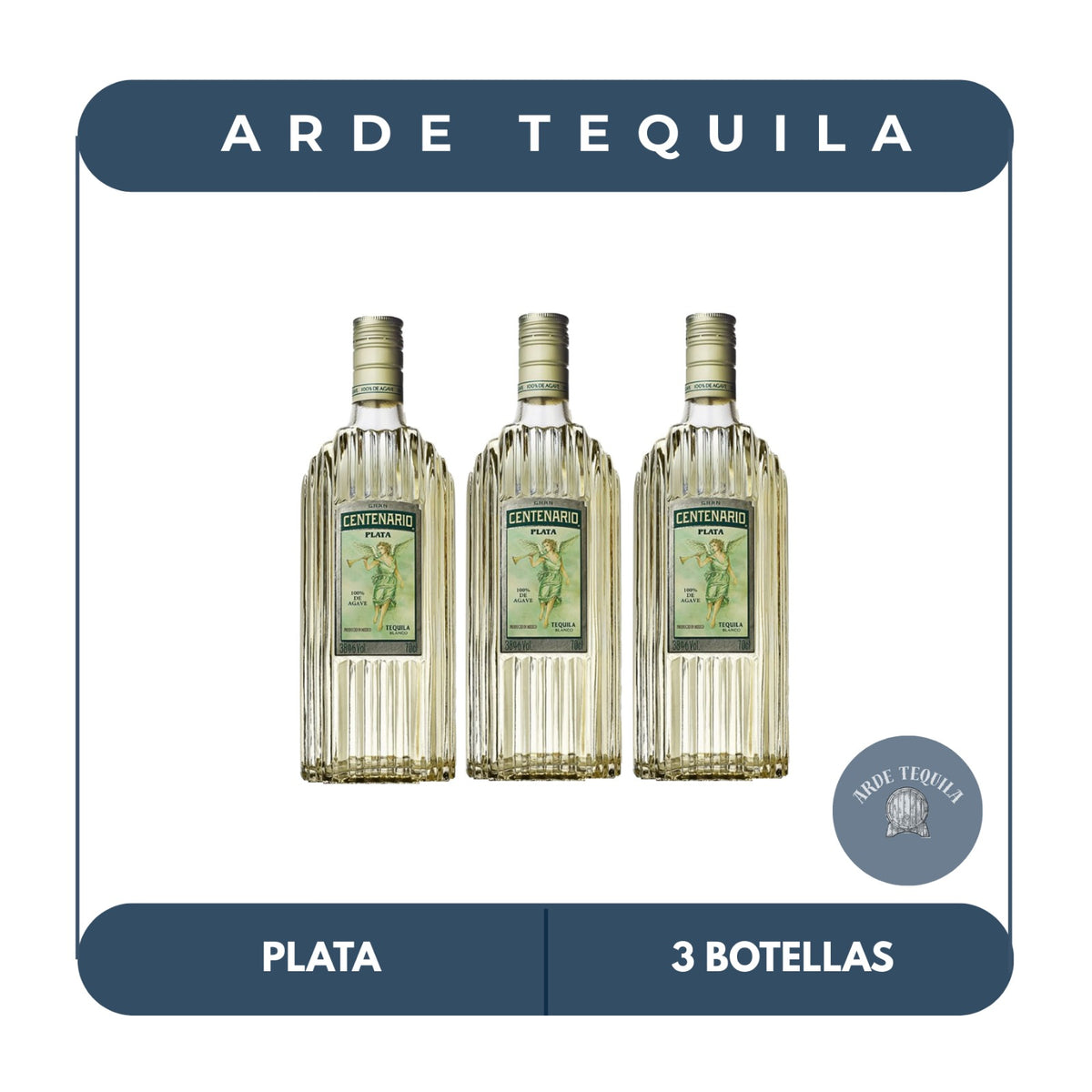 3 Botellas Centenario Plata 700ml
