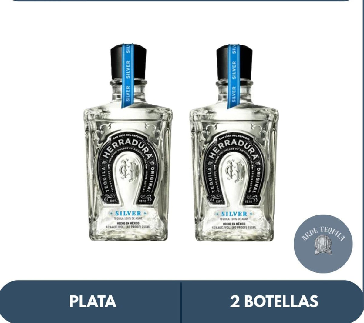 2 Botellas Herradura Plata 700ml