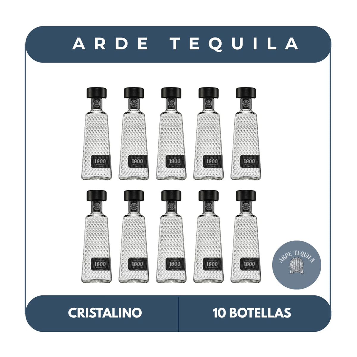 10 Botellas 1800 Cristalino 700ml