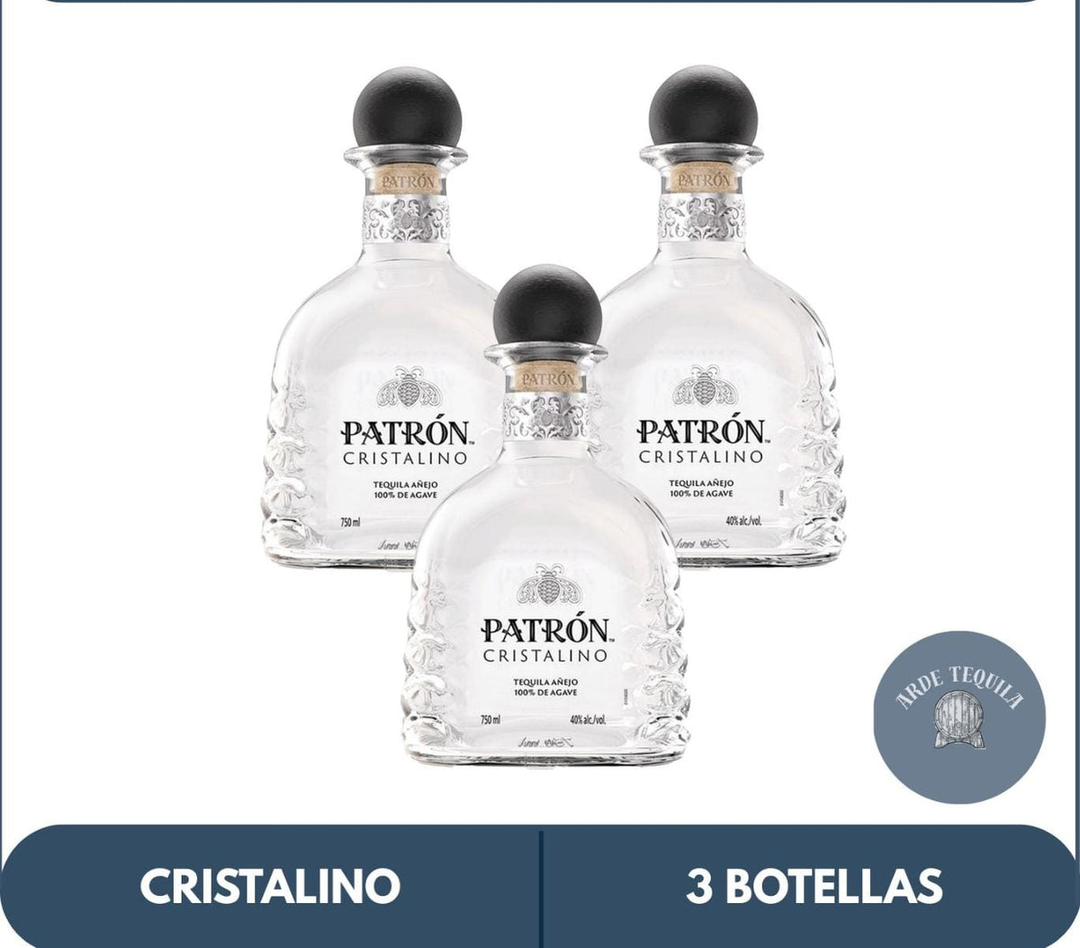 3 Botellas Patron Cristalino 700ml
