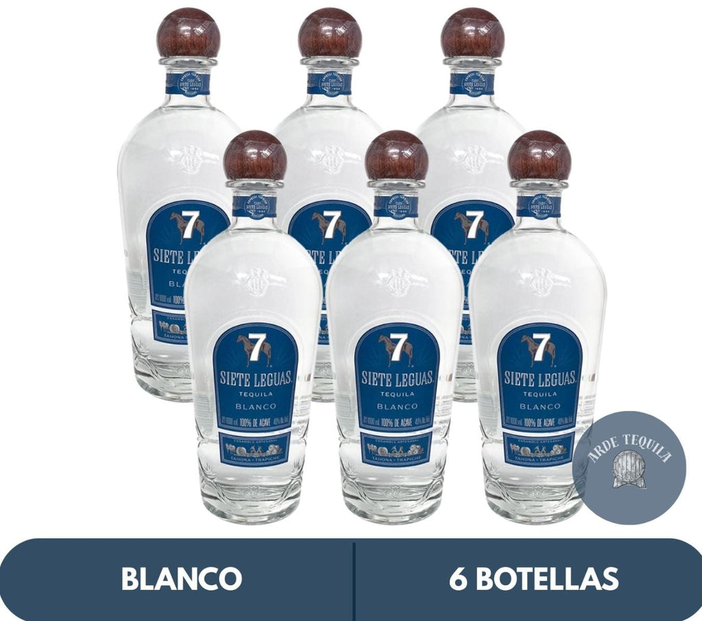 6 Botellas 7 leguas Blanco 1000ml